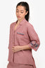 Hermès Red/White Cotton Gingham Embroidered Button Down Tie Shirt Size 36