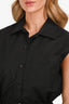 Hermès Black Cotton Sleeveless Logo Tie Midi Dress Size 36