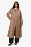 Hermès Brown/Orange Cashmere Embroidered Detail Coat Size 34