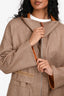 Hermès Brown/Orange Cashmere Embroidered Detail Coat Size 34