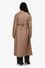 Hermès Brown/Orange Cashmere Embroidered Detail Coat Size 34