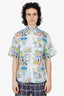 Prada SS18 White/Multicolour Cartoon Print Shirt Size L Mens