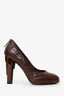 Pre-Loved Chanel™ Burgundy Quilted Leather Pumps With Mini Pouch Size 37