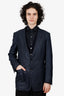 Tom Ford Navy Houndstooth Wool Blazer Size 48 Mens