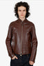 Tom Ford Brown Leather Zip-up Jacket Size 50 Mens