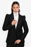 Smythe Black Ruffled Sleeves Single Breasted Blazer Size 8