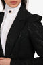 Smythe Black Ruffled Sleeves Single Breasted Blazer Size 8