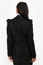 Smythe Black Ruffled Sleeves Single Breasted Blazer Size 8