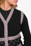 Pre-Loved Chanel™ Runway 2015 Black/Pink Cashmere/Silk Brasserie Cardigan Size 38