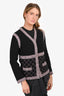 Pre-Loved Chanel™ Runway 2015 Black/Pink Cashmere/Silk Brasserie Cardigan Size 38