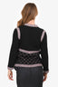 Pre-Loved Chanel™ Runway 2015 Black/Pink Cashmere/Silk Brasserie Cardigan Size 38