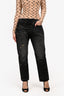 R13 Black Denim Gold Splatter Crossover Jeans Size 26