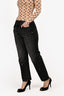 R13 Black Denim Gold Splatter Crossover Jeans Size 26
