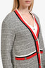 Maje White/Blue/Red Tweed Button Up Blazer Size 40