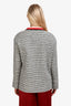 Maje White/Blue/Red Tweed Button Up Blazer Size 40