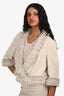 Pre-Loved Chanel™ 2013 Runway Ecru/Multicoloured Tweed Fringe Evening Jacket Size 44