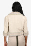 Pre-Loved Chanel™ 2013 Runway Ecru/Multicoloured Tweed Fringe Evening Jacket Size 44
