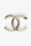 Pre-Loved Chanel™ 2022 Pearl/Black Rhinestone CC Logo Brooch