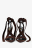 Saint Laurent Brown Suede Lace Up Deva 105 Sandal Size 38