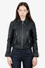 Maje Black Leather Biker Jacket Size 36