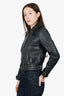 Maje Black Leather Biker Jacket Size 36