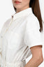 Christian Dior White Denim Cannage Short Sleeve Romper Size 13+