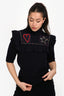 Valentino Navy Wool Ruffle Detail High Neck Sweater Size S