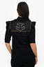 Valentino Navy Wool Ruffle Detail High Neck Sweater Size S