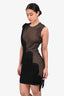 Stella McCartney Black Lace Fringe Detailed Short Sleeve Midi Dress Size 38