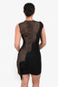 Stella McCartney Black Lace Fringe Detailed Short Sleeve Midi Dress Size 38