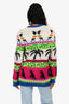 Saint Laurent 2015 Grey/Blue/Pink Mohair Palm Tree Cardigan Size XS