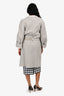 Chloe Grey Wool/Cashmere Belted Wrap Coat With Belt Size 34