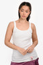 Gucci White Cotton Ribbed Logo Tank Top Size XS