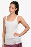 Gucci White Cotton Ribbed Logo Tank Top Size XS