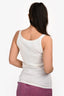 Gucci White Cotton Ribbed Logo Tank Top Size XS