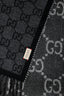 Gucci Grey Wool Reversible GG Logo Muffler Scarf