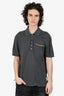 Thome Browne Grey Cotton Striped Polo Shirt Size 5 Mens