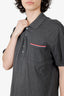 Thome Browne Grey Cotton Striped Polo Shirt Size 5 Mens