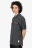 Thome Browne Grey Cotton Striped Polo Shirt Size 5 Mens