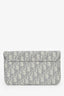 Christian Dior 2023 Grey Oblique Canvas Medium Saddle Pouch With Chain