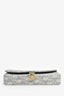 Christian Dior 2023 Grey Oblique Canvas Medium Saddle Pouch With Chain