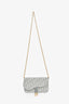 Christian Dior 2023 Grey Oblique Canvas Medium Saddle Pouch With Chain