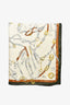 Hermès White/Green Silk 'Les Chevaux Dechaines' Scarf 90cm