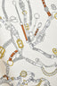 Hermès White/Green Silk 'Les Chevaux Dechaines' Scarf 90cm