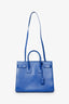 Saint Laurent Blue Leather Small Sac De Jour with Strap