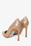 Manolo Blahnik Beige Patent Leather Pointed Toe Heels Size 35.5