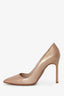Manolo Blahnik Beige Patent Leather Pointed Toe Heels Size 35.5
