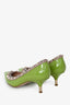 Valentino Green Patent Leather Rockstud Heels Size 35.5