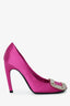 Roger Vivier Purple Satin Crystal Embellished Heels Size 35