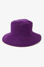 Hermès Purple Suede Leather Brim Hat Size 57